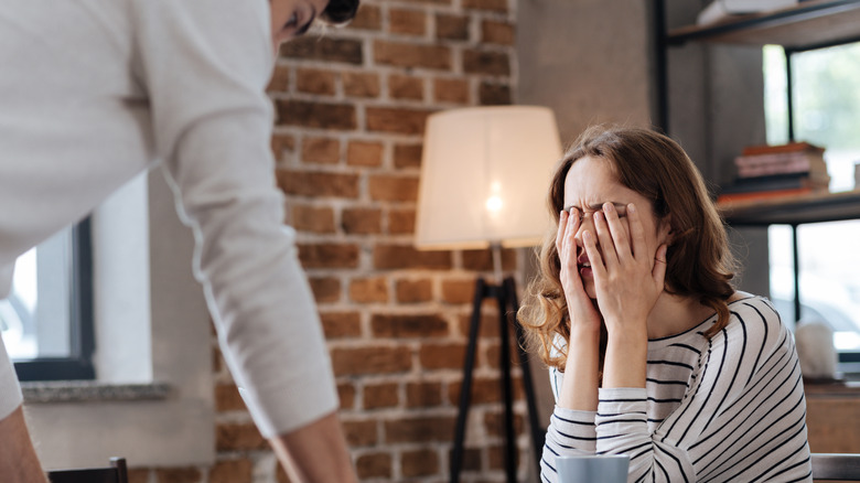 Woman looking frustrated 