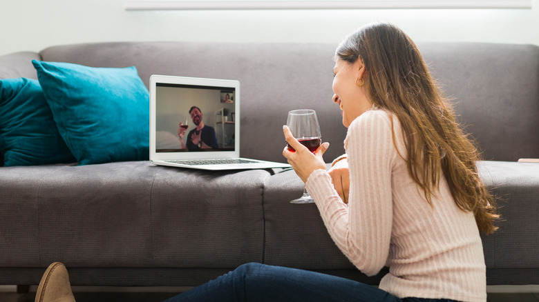 Woman Zooming with long-distance lover