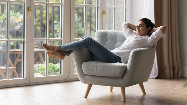 Happy woman relaxing