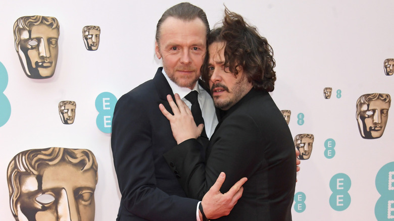 Simon Pegg and Edgar Wright attending event