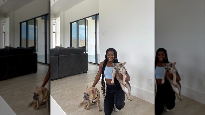 Simone Biles at her home