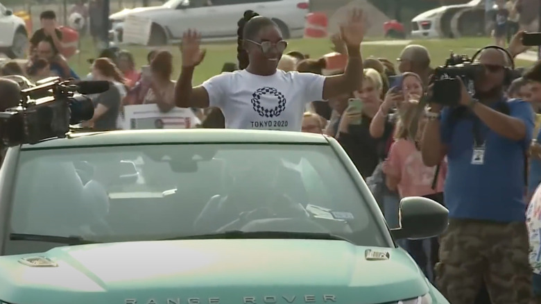 Simone Biles in welcome parade