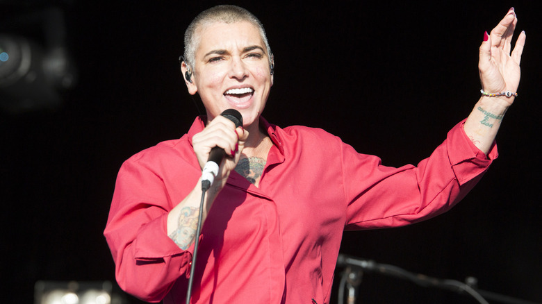 Sinead O'Connor red shirt