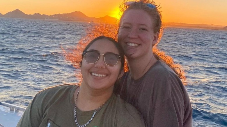 Gwendlyn Brown Beatriz Quiroz smiling on boat