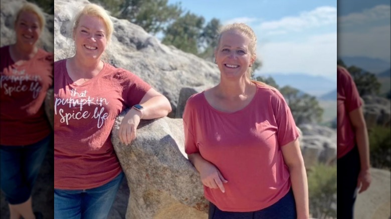 Janelle and Christine hiking