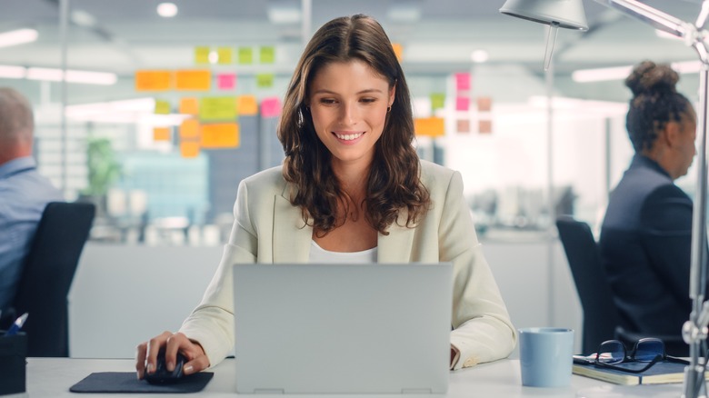 woman working in an office