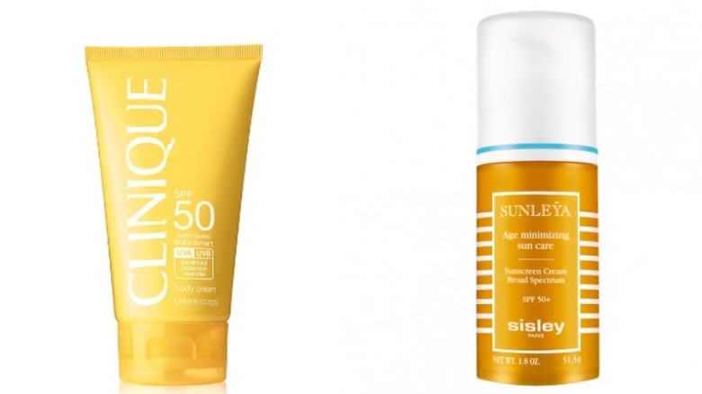 Clinique and Sisley-Paris sunscreen