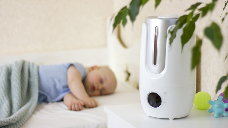 Humidifier with sleeping baby