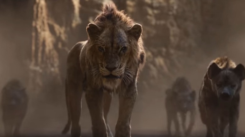 Scar and the hyenas in 2019's The Lion King