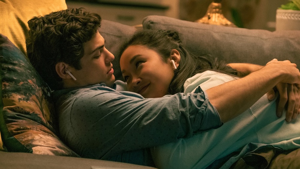 Lara Jean and Peter laying down