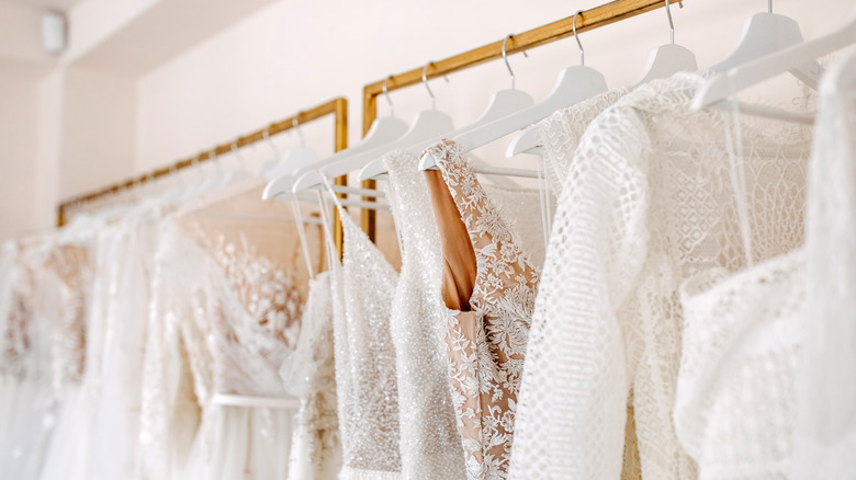 rack of wedding dresses