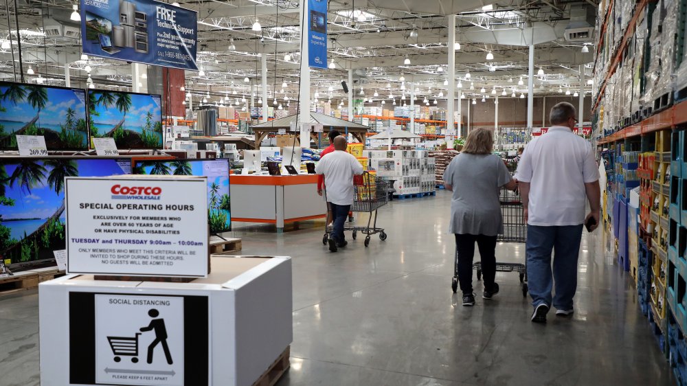 Shoppers in Costco