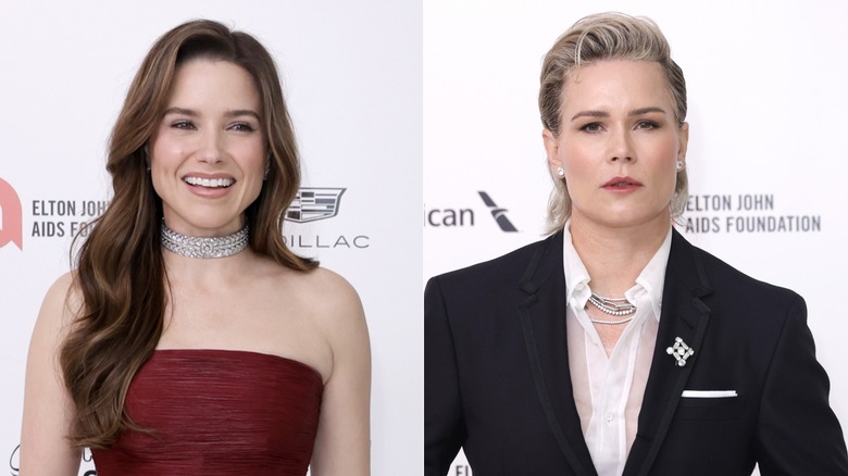 Split image of Sophia Bush smiling and Ashlyn Harris posing