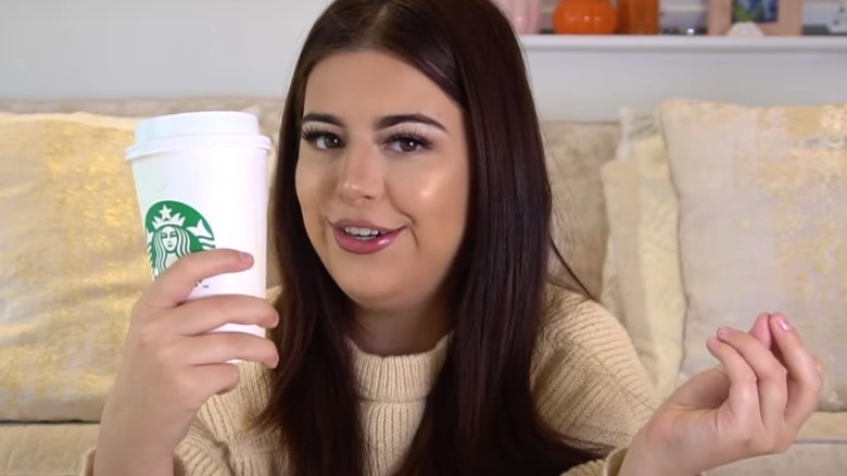 Sophia Grace drinking Starbucks 