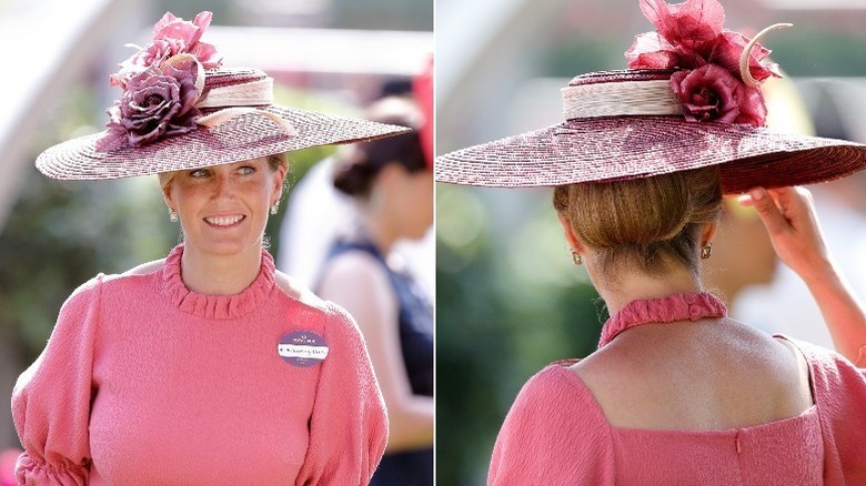 Countess of Wessex in pink dress and hat