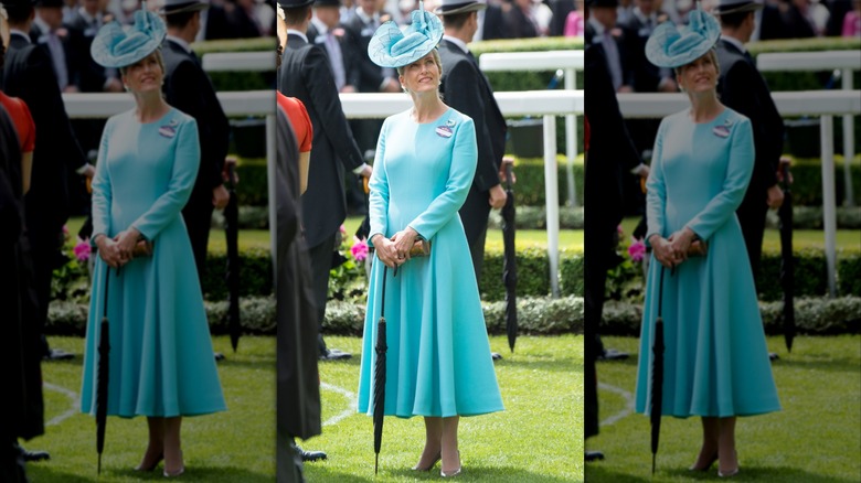 Duchess Sophie posing in a turquoise dress