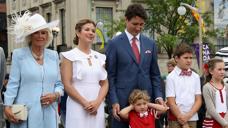 Queen Camilla, Sophie Grégoire Trudeau, Justin Trudeau, and the Trudeau children