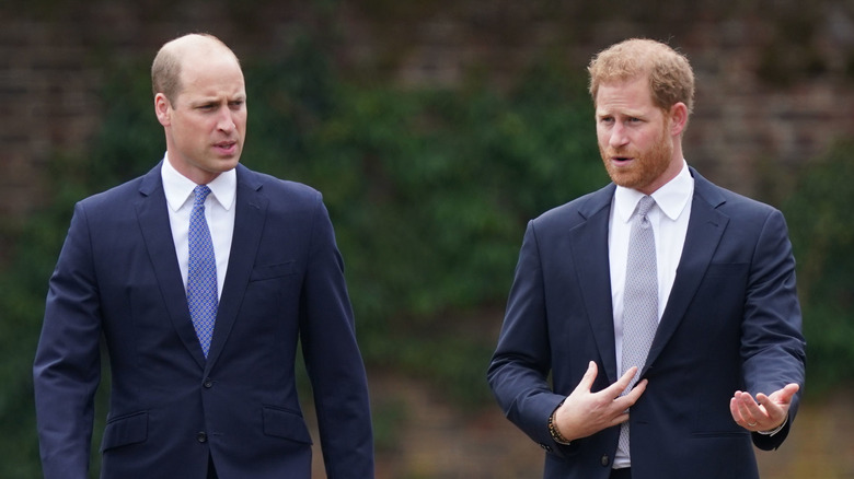 Prince William & Prince Harry walking