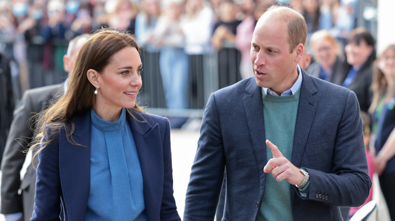 Kate Middleton and Prince William walking in public