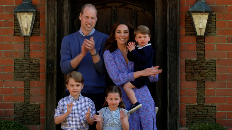 Prince William and Kate Middleton with their three children. 