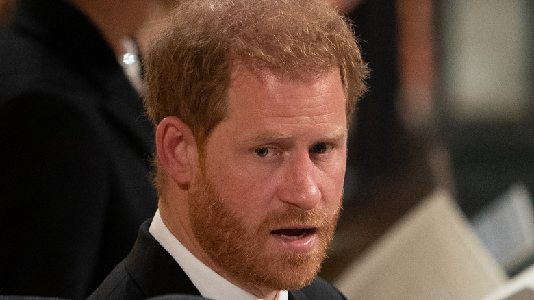 Prince Harry looking concerned