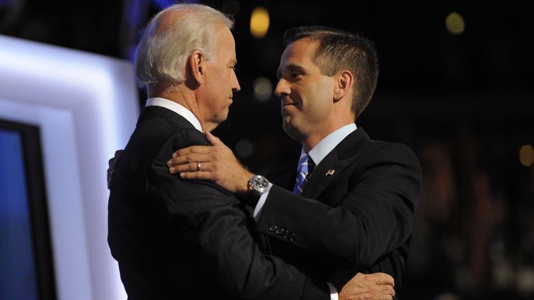 Joe Biden hugs his son Beau