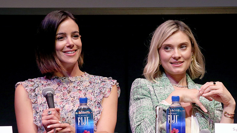 Tiffany Dupont and Spencer Grammer on a panel