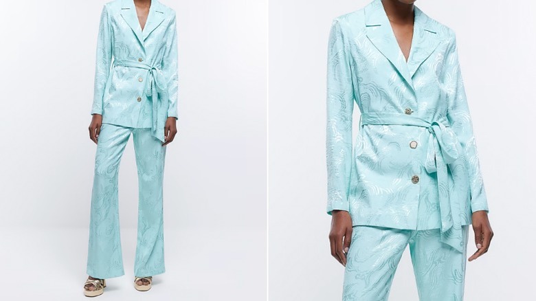 River Island turquoise suit