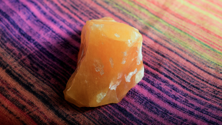 Orange Calcite crystal.