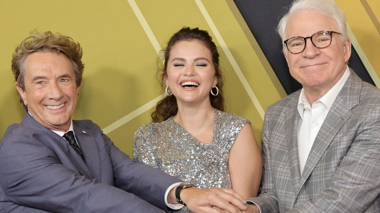 Martin Short, Selena Gomez, and Steve Martin on the red carpet 