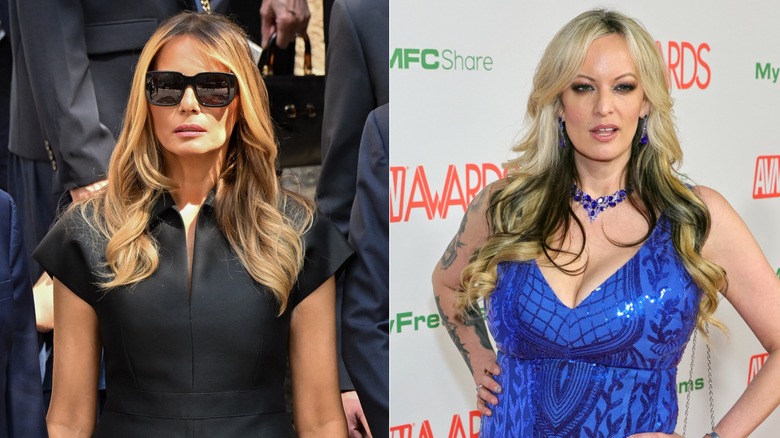 Melania Trump and Stormy Daniels side by side