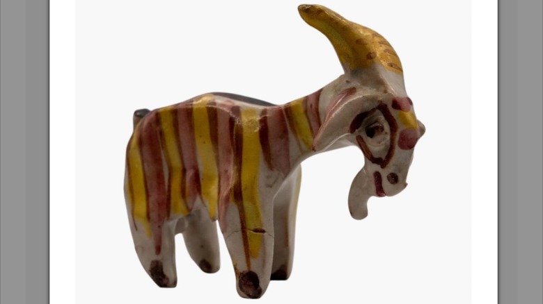 ceramic goat reportedly crafted by King Charles