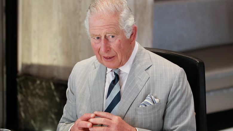 Prince Charles seated 