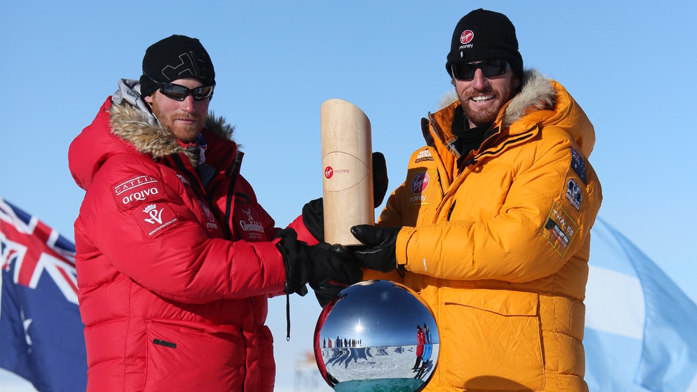 Prince Harry posing at South Pole