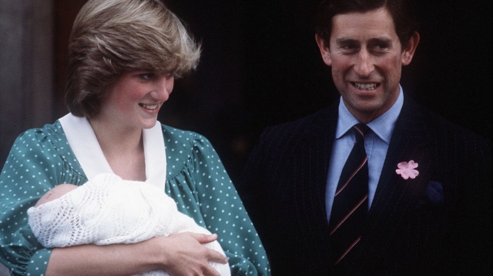 Princess Diana and Prince Charles with baby Prince William