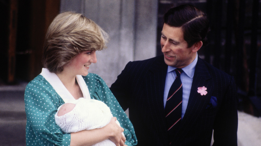 Princess Diana and Prince Charles with baby Prince William