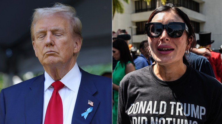 Donald Trump (L) and Laura Loomer (R)