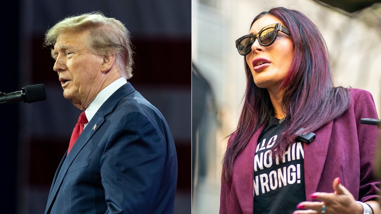 Donald Trump (L) and Laura Loomer (R)