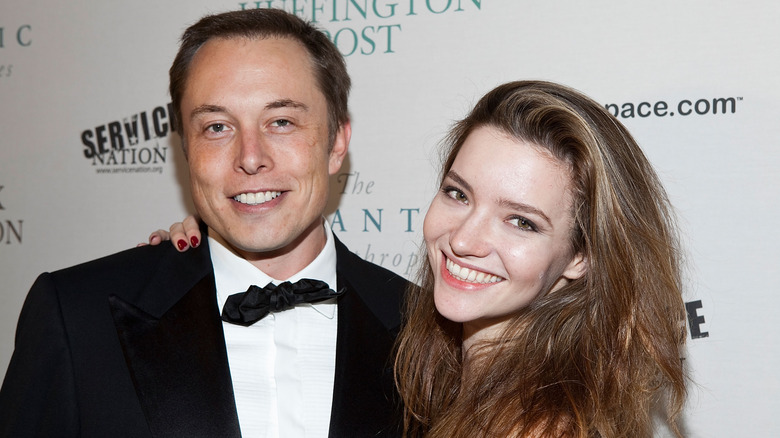 Elon Musk and Talulah Riley smiling