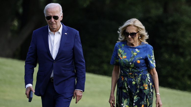 Joe and Jill Biden walking