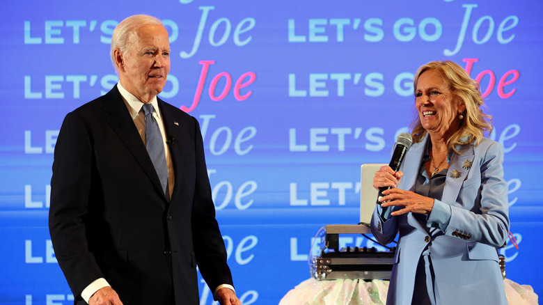 Joe Biden and Jill Biden on stage