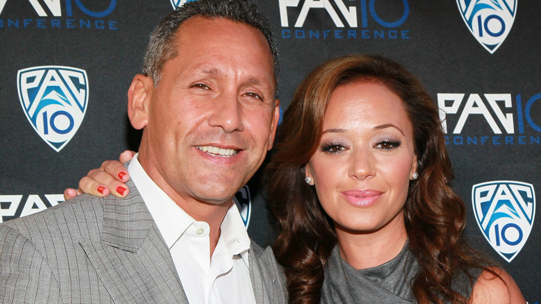 angelo pagan and leah remini smiling