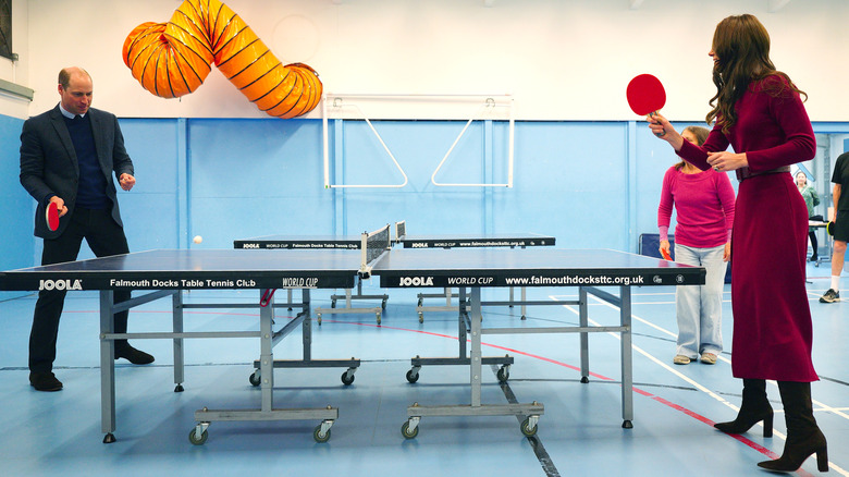 Prince William and Kate Middleton table tennis