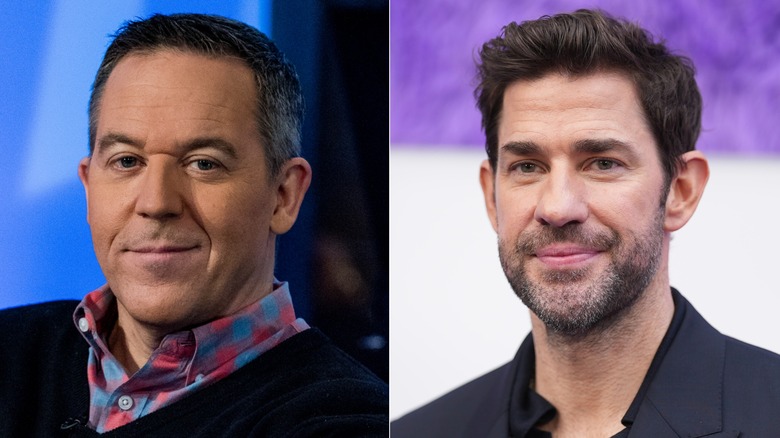 Side-by-side photos of Greg Gutfeld and John Krasinski