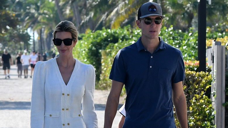 Ivanka Trump and Jared Kushner hold hands