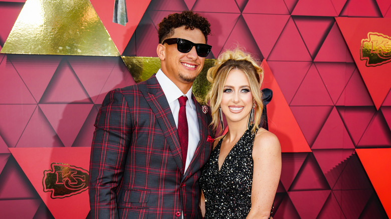 Patrick and Brittany Mahomes smiling