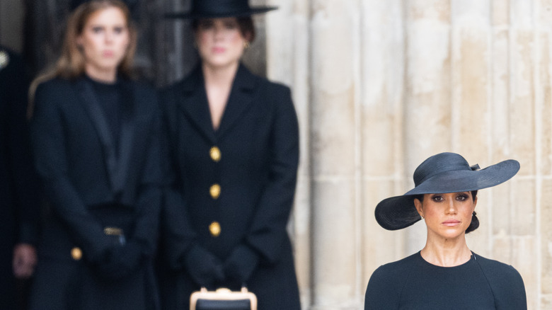 Princess Beatrice, Princess Eugenie, and Meghan Markle