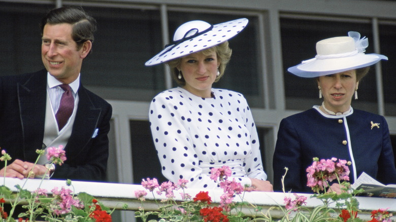 King Charles, Princess Diana, and Princess Anne together