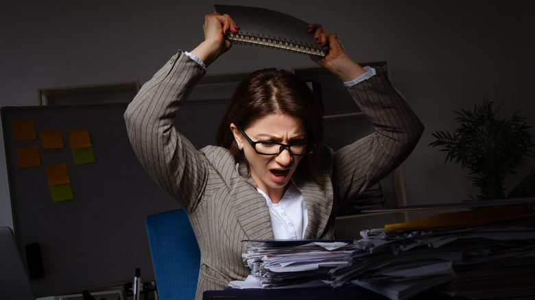 Woman unhappy at work