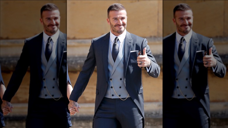 David Beckham giving thumbs up